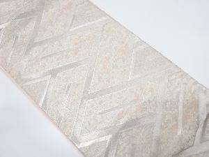 アンティーク　桧垣に草花模様織り出し袋帯（着用可）